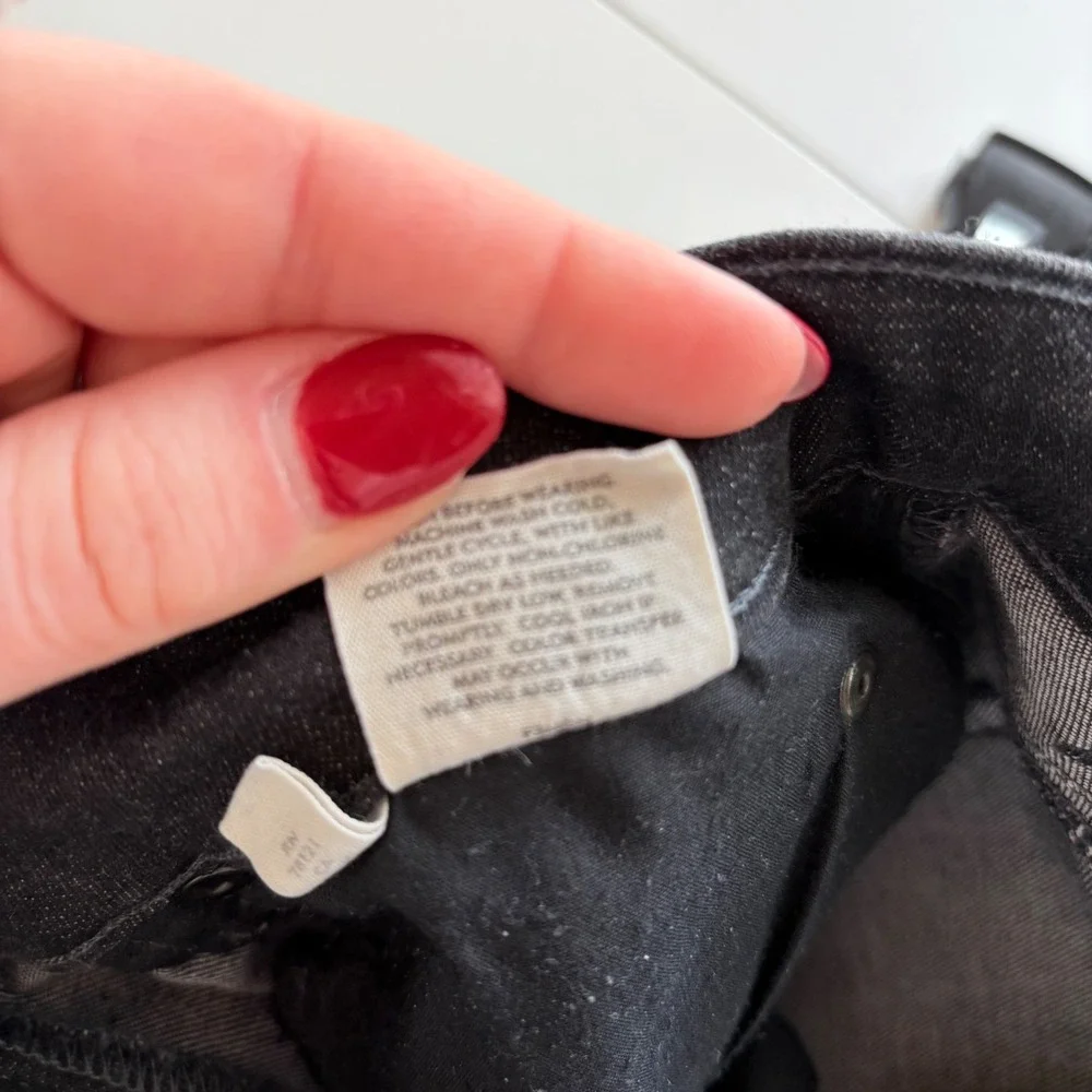 Eileen Fisher‎ Slim Jeans Womens 2 Black Organic Cotton Stretch F3MDN